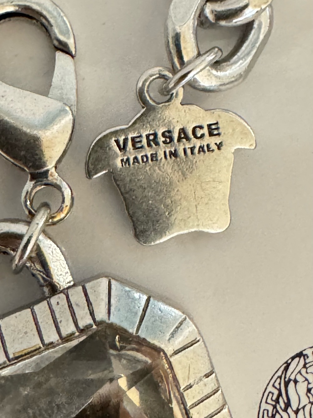 Versace Silver-Tone Bracelet with Large Clear Crystals - Picture 10 of 10